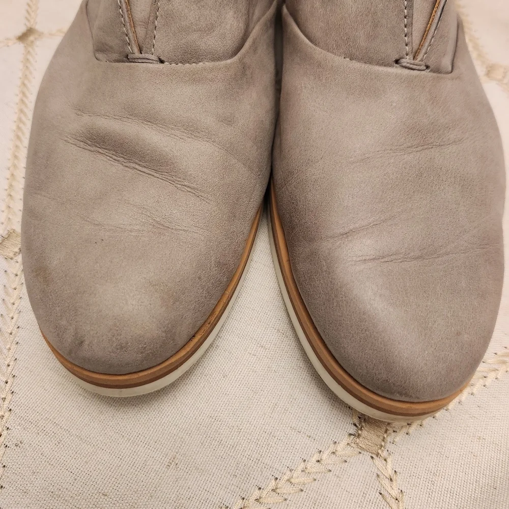 Geox Respira Taupe Suede Slip-On Loafers Size 38‎ Breathable Comfort Shoes - Picture 5 of 10